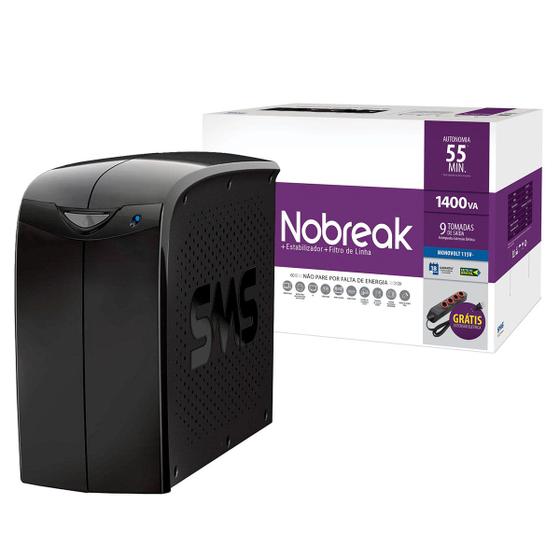 Nobreak 1400VA SMS Station II Ent. Mono 115/127V, Saída 115V, 9 Tomadas (6 Traseiro + Ext.) - 27452 Menor preço em Nobreak 1400VA SMS Station II Ent. Mono 115/127V, Saída 115V, 9 Tomadas (6 Traseiro + Ext.) - 27452