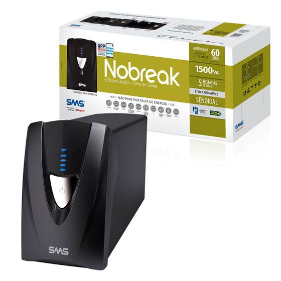 Nobreak 1500VA SMS Manager III Entrada Bivolt Saída 115V Senoidal Puro, Eng. Bateria Externa- 27572 Menor preço em Nobreak 1500VA SMS Manager III Entrada Bivolt Saída 115V Senoidal Puro, Eng. Bateria Externa- 27572