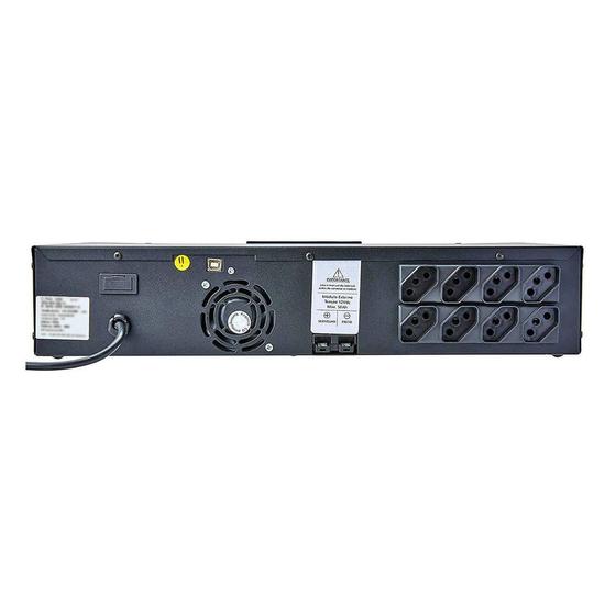 Imagem de Nobreak Rack 19" 2U Ragtech Quadri 600VA E.Trivolt S.115V 1 Bat 5Ah C/Engate USB 8 Tom