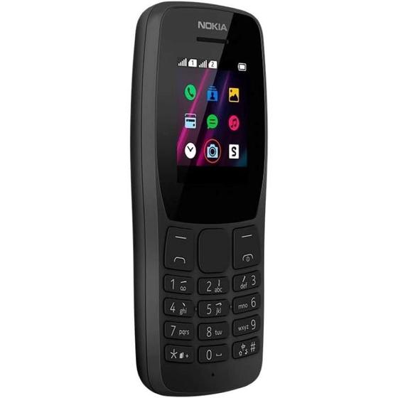 Nokia 110 2G Dual Chip 324 Mb Preto 32 Mb Ram Rádio Fm Camera Preto idoso acessibilidade Imagem de Nokia 110 2G Dual Chip 324 Mb Preto 32 Mb Ram Rádio Fm Camera Preto idoso acessibilidade