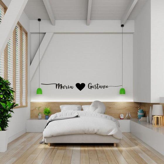 Imagem de Nome Personalizado Para Quarto Cabeceira de Cama Romantico MDF Preto Frase Palavra