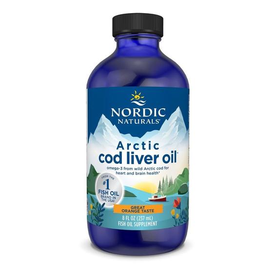 Imagem de Nordic Naturals Arctic Bacalhau Óleo de Fígado, Laranja - 8 oz - 1060 mg Omega-3 Total com EPA & DHA - Saúde do Coração e do Cérebro, Imunidade Saudável, Bem-Estar Geral - Não-OGM - 48 Porções