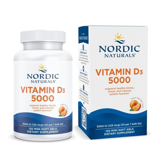 Imagem de Nordic Naturals Vitamina D3 5000 - Suporte para Ossos Saudáveis, Humor e Sistema Imunológico - 120 Cápsulas