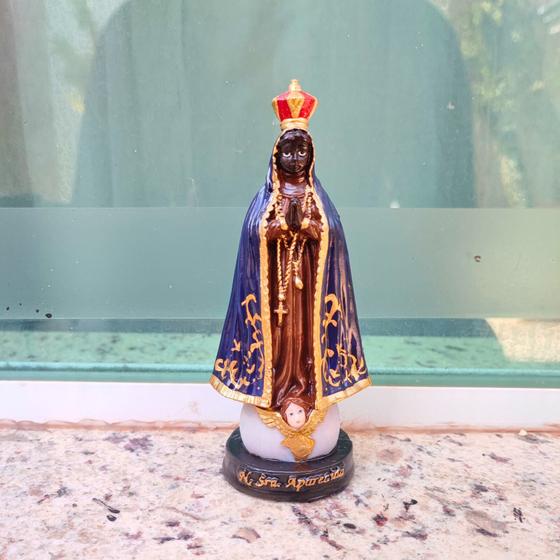 Imagem de Nossa Senhora Aparecida Imagem Católica  Em Resina  15 Cm