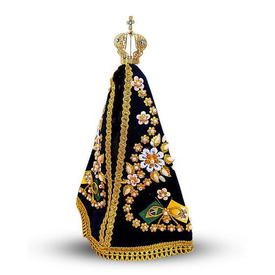 Imagem de Nossa Senhora Aparecida Original Resina Com Manto Coroa 25cm