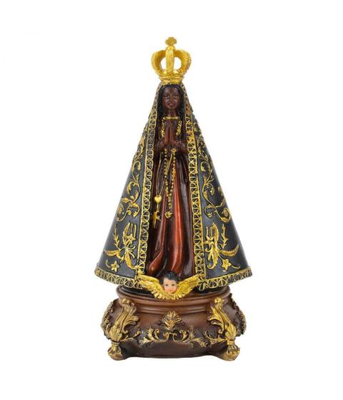 Imagem de Nossa Senhora Aparecida Reza Ave Maria 23Cm - Enfeite Resina