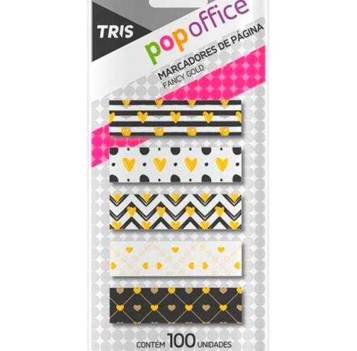 Imagem de Notas adesivas Marca páginas papel Pop Office Gold Tris Brc