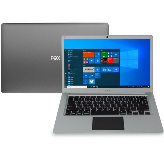 Imagem de Notebook 14.1" Intel Core i3 4GB HD 500GB Windows 10 Wifi Cinza Titânio FoxPC FPNBCI34G-WC01