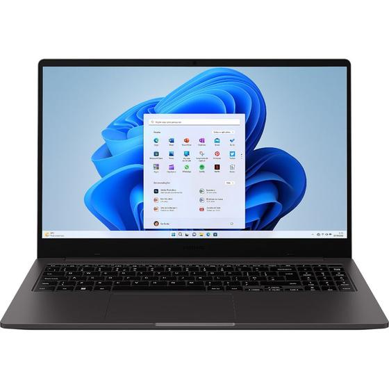 Imagem de Notebook 15.6" Samsung Galaxy Book2, Core I3-1215U 12ª Geração, Memória 4GB, SSD 256GB, Windows 11, Grafite, NP550XED-KT3BR  SAMSUNG