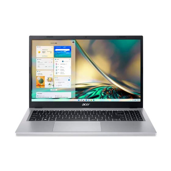 Imagem de Notebook Acer A315-510P-34XC, Intel Core i3N305, 8GB, 256GB SSD, 15.6” Full HD, Windows 11 Home, Prata