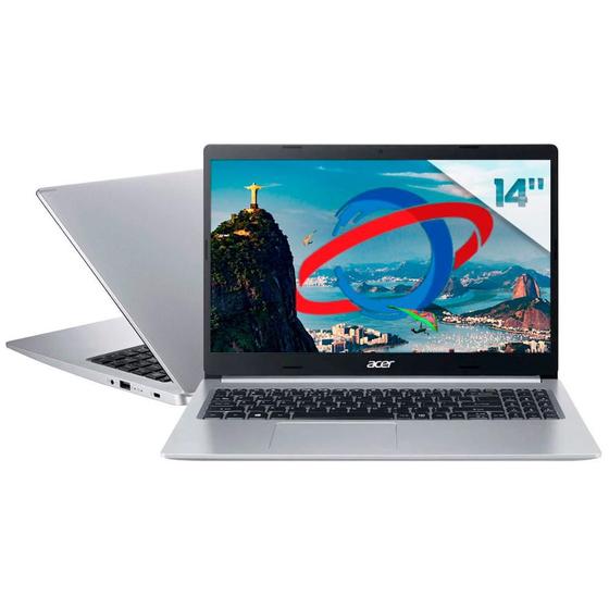 Imagem de Notebook Acer A514-53- Intel i3 1005G1, RAM 8GB, SSD 256GB, Tela 14, Windows 10 Professional