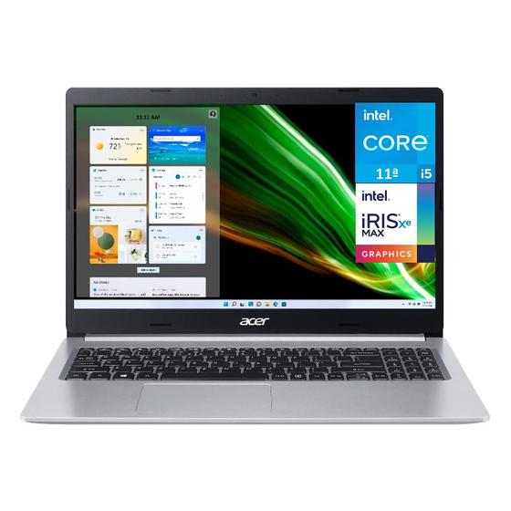 Imagem de Notebook Acer Aspire 5 Intel Core i5 11a Geração 1135G7 4.20Ghz 8GB DDR4 Gráficos Intel Iris X 512GB SSD NVMe 15.6" Full HD Windows 11 A515-56-57LB