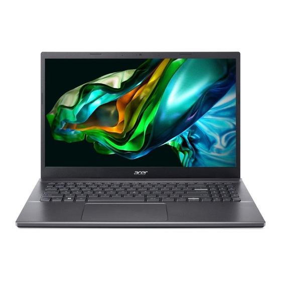 Imagem de Notebook Acer Aspire i5 A515-57-55B8 - Tela 15.6", Intel Core i5-12450H, 256GB SSD, 8GB RAM, Windows 11, Cinza