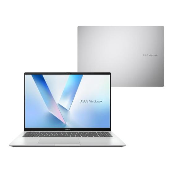 Notebook ASUS Vivobook 16 X1607QA SNAPDRAGON X1 26 100 16Gb Ram 1TB SSD Windows 11 Home Tela 16" FHD Silver - MB091W Imagem de Notebook ASUS Vivobook 16 X1607QA SNAPDRAGON X1 26 100 16Gb Ram 1TB SSD Windows 11 Home Tela 16" FHD Silver - MB091W