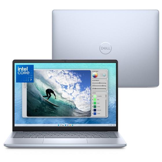 Notebook Dell Inspiron I14-I150U-M70 14" FHD+ Intel Core 7 150U 16GB 1TB SSD Win 11 Prata Gelo Imagem de Notebook Dell Inspiron I14-I150U-M70 14" FHD+ Intel Core 7 150U 16GB 1TB SSD Win 11 Prata Gelo