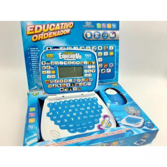 Imagem de Notebook educacional de brinquedo de computador em formato inglês-espanhol