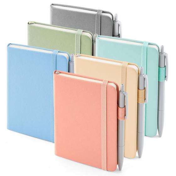 Imagem de Notebook FeelA A6 com 6 Canetas e Porta-Canetas - Pacote com 6 Unidades