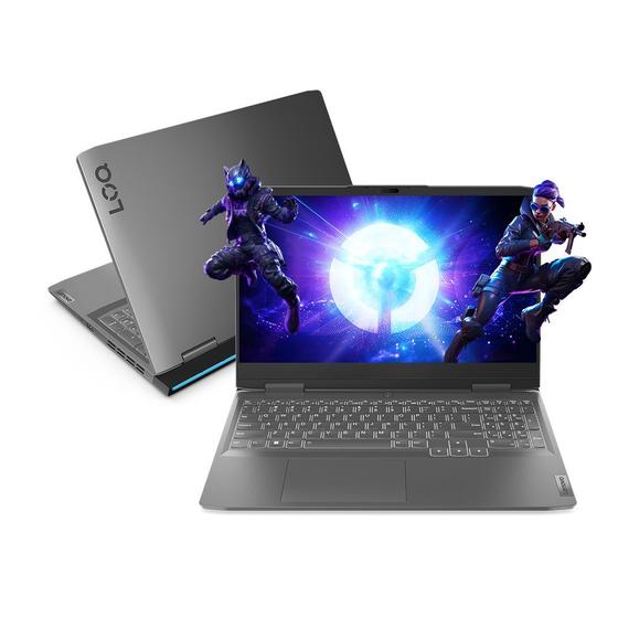 Notebook Gamer Lenovo LOQ Intel Core i5 8GB RAM 512GB SSD 15,6” Full HD NVIDIA RTX 2050 Windows 11 Menor preço em Notebook Gamer Lenovo LOQ Intel Core i5 8GB RAM 512GB SSD 15,6” Full HD NVIDIA RTX 2050 Windows 11