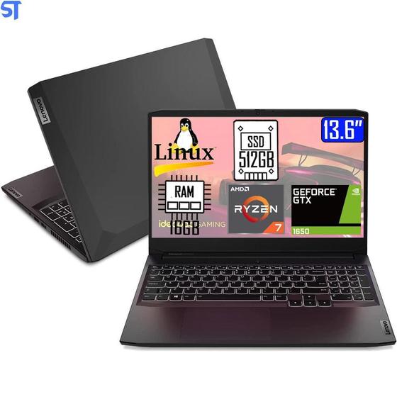Notebookgamer - Lenovo 82mjs00400 Amd Ryzen 7 5800h 3.20ghz 4gb 256gb Ssd Geforce Gtx 1650 Linux Ideapad 3 15,6" Polegadas