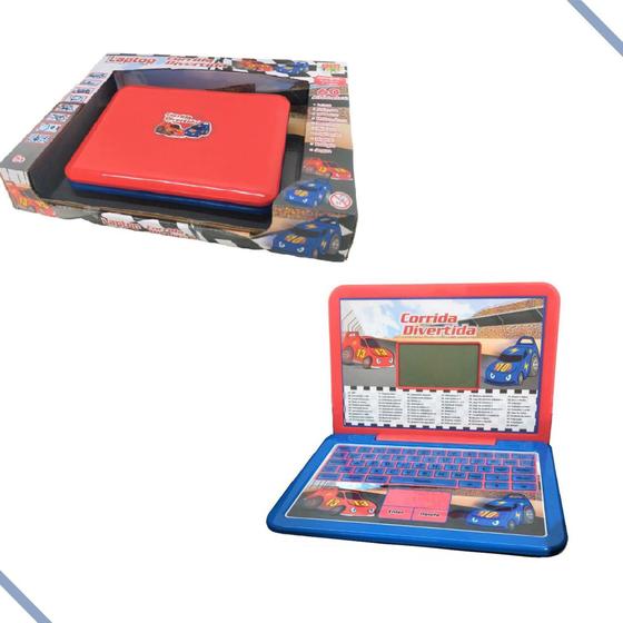 Imagem de Notebook Laptop Infantil Com 60 Funções Computador Didático Meninos Corrida Divertida - Dm Toys