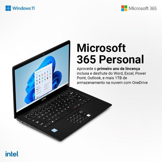 Notebook - Multilaser Pc271 Celeron N4020 1.10ghz 4gb 64gb Ssd Intel Hd Graphics Windows 11 Home Ultra 14.1" Polegadas