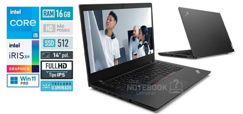 Notebook - Lenovo 20x2006kbo I5-1135g7 2.40ghz 16gb 512gb Ssd Intel Uhd Graphics Windows 11 Pro Thinkpad L14 14" Polegadas