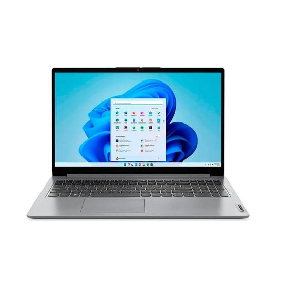 Imagem de Notebook Lenovo Ideapad 1, Intel Core i3-1215U, Tela 15.6" HD, 4GB, SSD 256GB, Windows 11 Home, Cinza - 82VY000TBR