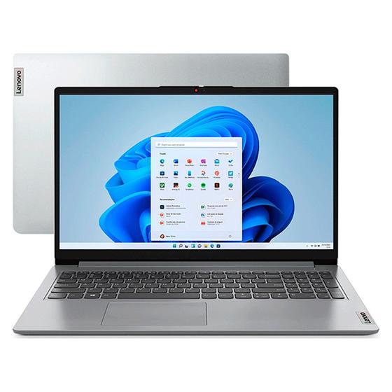 Notebook Lenovo Ideapad 1I 15.6 HD I3-1215U 256GB SSD 4GB Cinza Windows 11 Home - 82VY000TBR Menor preço em Notebook Lenovo Ideapad 1I 15.6 HD I3-1215U 256GB SSD 4GB Cinza Windows 11 Home - 82VY000TBR