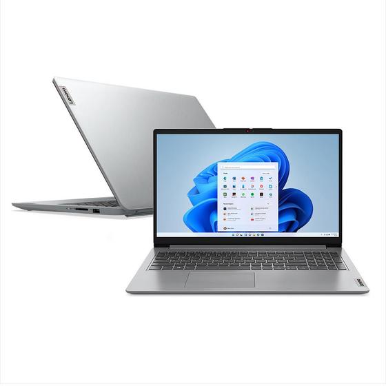 Imagem de Notebook Lenovo IdeaPad 1i com Intel Core i3 8GB 256GB SSD, Tela de 15,6", Cloud Grey - 82VY000SBR