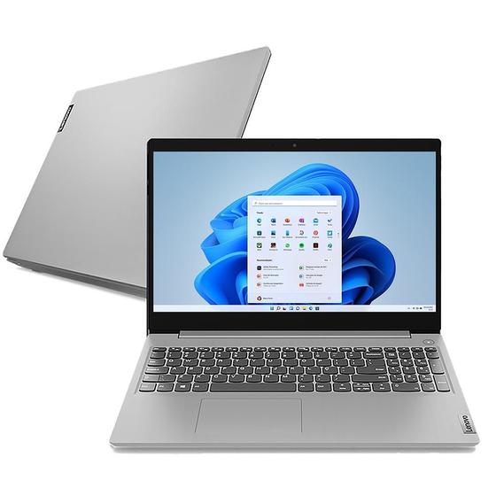 Imagem de Notebook Lenovo Ultrafino IdeaPad 3 Ryzen 5-5500U, 8GB RAM, SSD 256GB, Tela 15.6 Full HD, Windows 11, Prata - 82MF0003BR