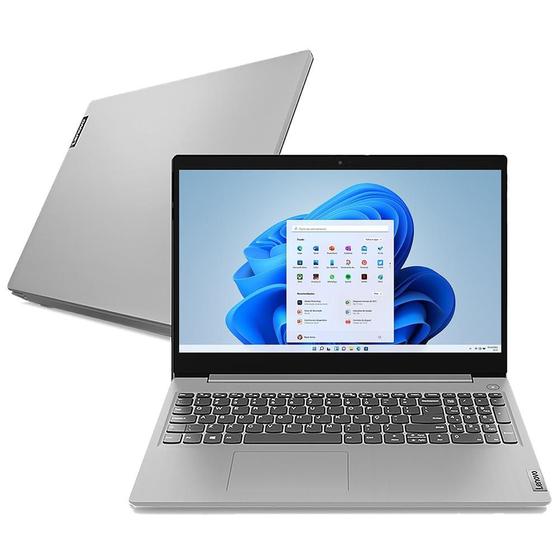 Imagem de Notebook Lenovo Ultrafino IdeaPad 3i Intel Core I7-10510U, 8GB RAM, SSD 256GB, GeForce MX330, 15.6 Full HD, Windows 11, Prata - 82BS000HBR
