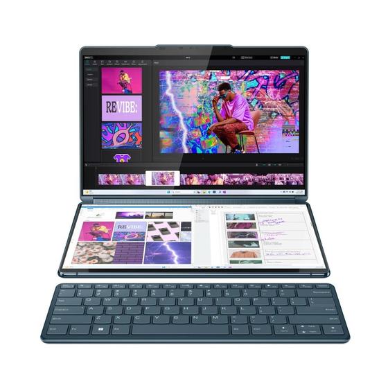 Notebook Lenovo Yoga Book 9 Intel Core Ultra 7 16GB 512GB 13" Dual Display W11 Home 83FF0032BR Imagem de Notebook Lenovo Yoga Book 9 Intel Core Ultra 7 16GB 512GB 13" Dual Display W11 Home 83FF0032BR