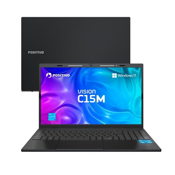 Notebook Positivo Vision C15M Intel Celeron N4500 8GB RAM 128GB eMMC 15,6'' Full HD W11 Minitela e Tecla Copilot Cinza - C8128B-15