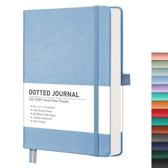 Imagem de Notebook RETTACY A5 Pontilhado - 256 Páginas, 120g/m², Azul Claro