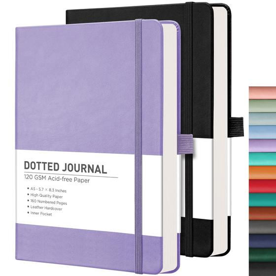 Imagem de Notebook RETTACY A5 Pontilhado - Pacote com 2 Cadernos de 160 Páginas