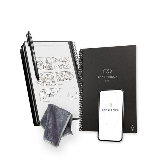 Imagem de Notebook Rocketbook Core Reutilizável - Tamanho Executivo Preto