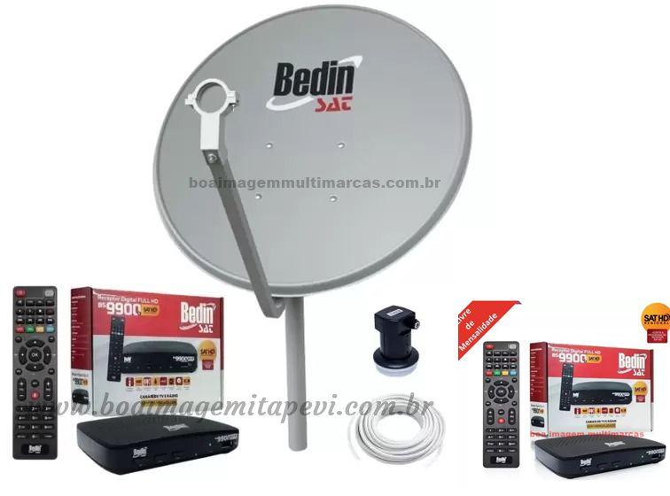 Imagem de Nova Antena Parabólica 60cm +2 Recepitores Digital Bedinsat Bs9900