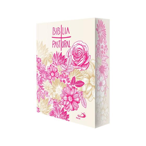 Imagem de Nova Biblia Católica Pastoral - Bolso - Floral Rosa