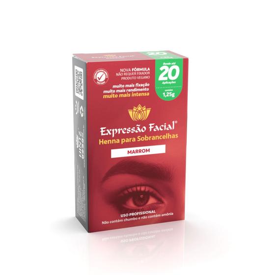 Imagem de Nova Henna Expressão Facial - Marrom - 20 Aplicações (1,25g)