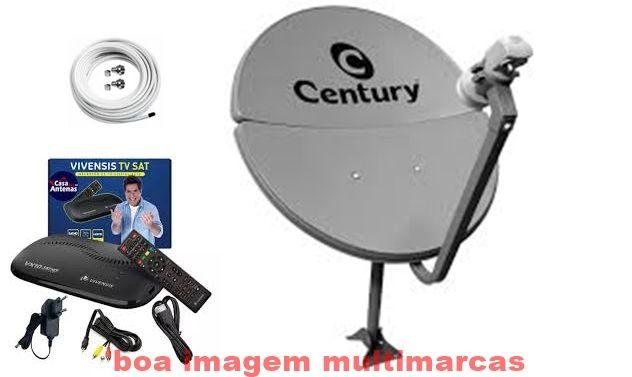 Imagem de Nova Parabólica Century Bipartida 60cm com Recepitor Vivensis VX10 SatHD