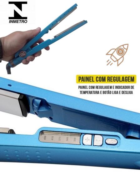 Imagem de Nova Prancha Chapinha Original Progressiva Mondial Titanium 1 ano de Garantia Selo Inmetro Bivolt