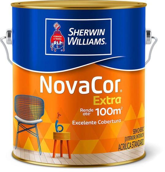 Novacor Extra Mais Rendimento Acrílico Semi Brilho Branco 3,6L - Sherwin Williams Menor preço em Novacor Extra Mais Rendimento Acrílico Semi Brilho Branco 3,6L - Sherwin Williams