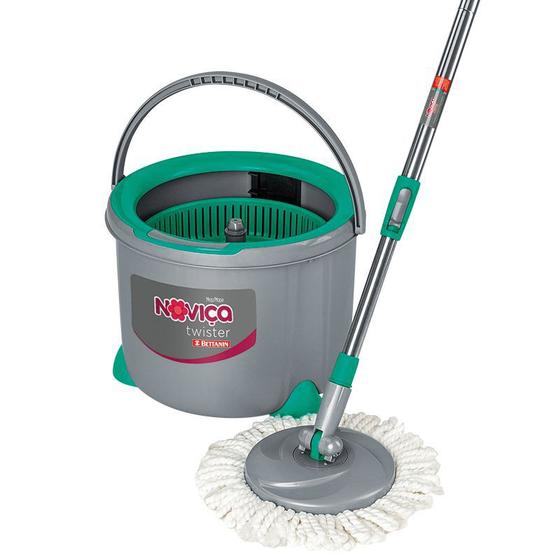 Noviça Mop Twister Esfregão Giratório para Limpeza Balde 7 Litros Bettanin BT1902 Menor preço em Noviça Mop Twister Esfregão Giratório para Limpeza Balde 7 Litros Bettanin BT1902