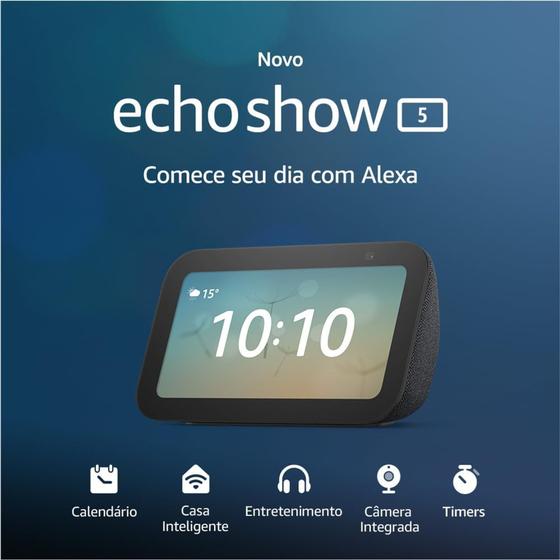 Novo Echo Show 5 (3ª geração - 2023)  Smart display com graves mais potentes e som mais nítido é boa?