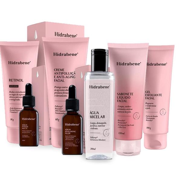 Novo kit skin care completo hidrabene serum preenchedor + matte