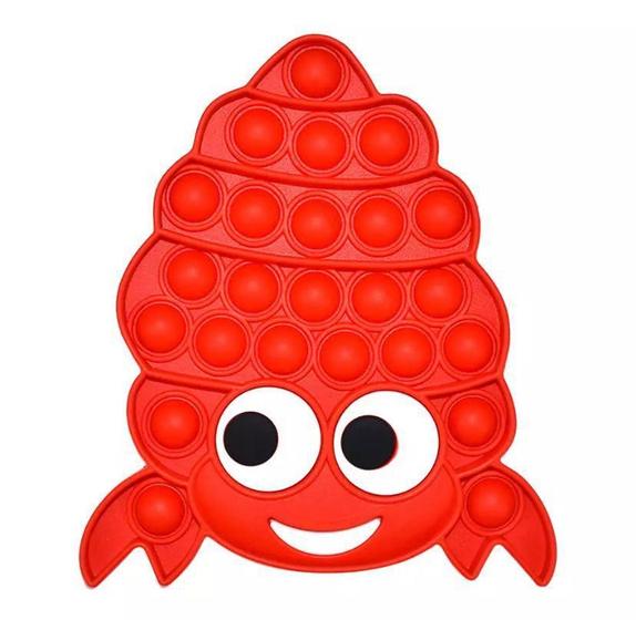 Imagem de Novo Pop It Fidget Toy Pop Bublle Sensorial Siri Vermelho