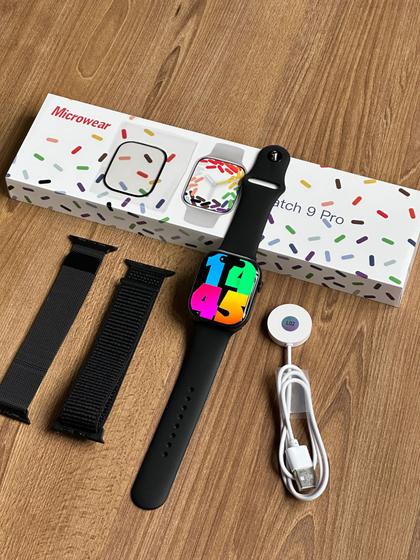 Novo Relógio Smartwatch W29 Pro Series 9 Modelo 2024 Original + 2 Pulseiras - Microwear Imagem de Novo Relógio Smartwatch W29 Pro Series 9 Modelo 2024 Original + 2 Pulseiras