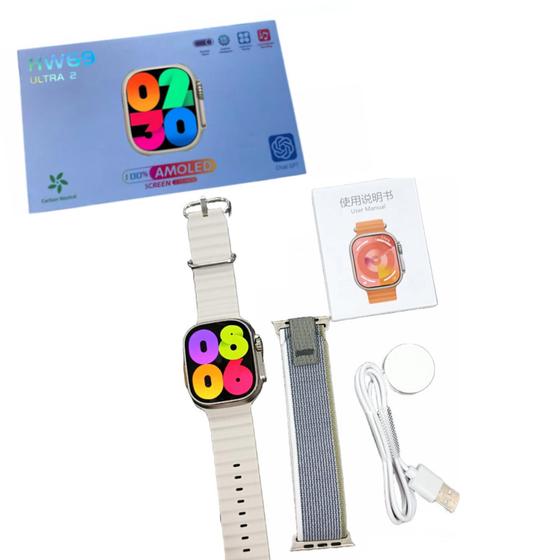 Imagem de Novo Smartwatch Hw69 Ultra 2 Tela Amoled 49mm ChatGpt Pulseiras 49mm Inteligência Artificial