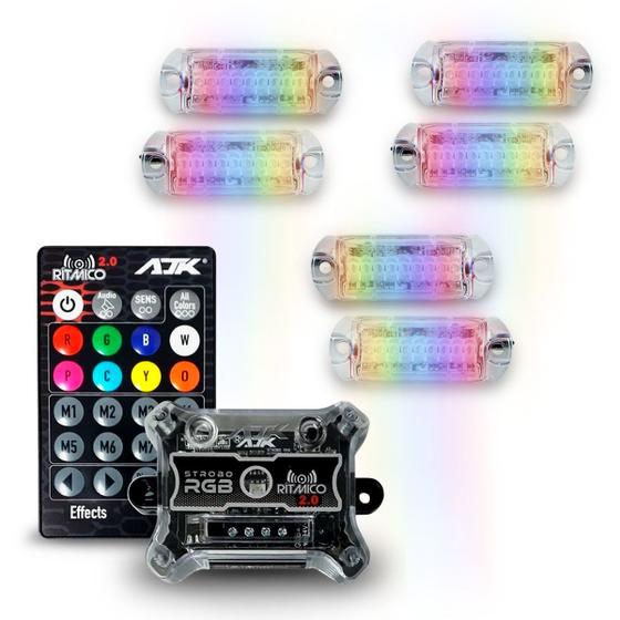 Novo Strobo Ajk Rítmico 2.0 6 Faróis Led Para Som Automotivo é boa?