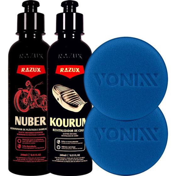 Imagem de Nuber Revitalizador Plásticos Da Moto 240ml Razux Kourum Hidratante de Couro